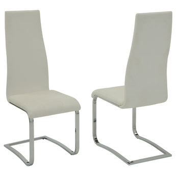 Montclair High Back Dining Chair White And Chrome - MartincFurniture