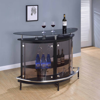 Amarillo 2-Tier Bar Unit Black And Chrome - MartincFurniture
