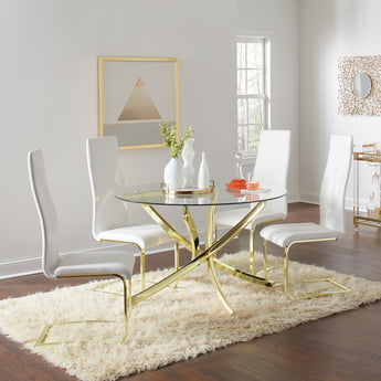 Montclair Side Chairs White And Rustic Brass - MartincFurniture