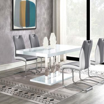Brooklyn Upholstered Side Chair With S-Frame Grey And White - MartincFurniture