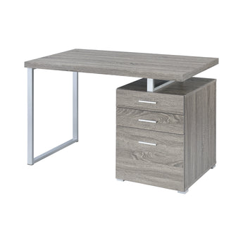 Brennan 3-Drawer Office Desk Weathered Grey - MartincFurniture