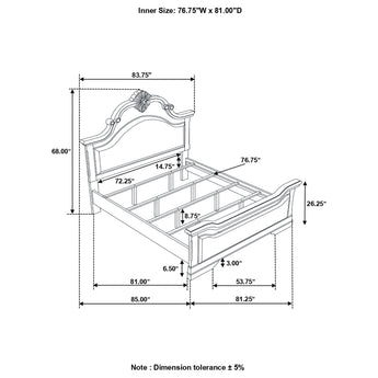 Cambridge King Panel Bed Cappuccino And Brown - MartincFurniture