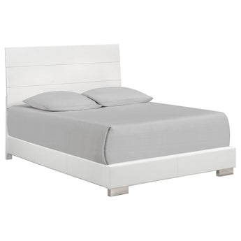 Felicity Queen Panel Bed Glossy White - MartincFurniture