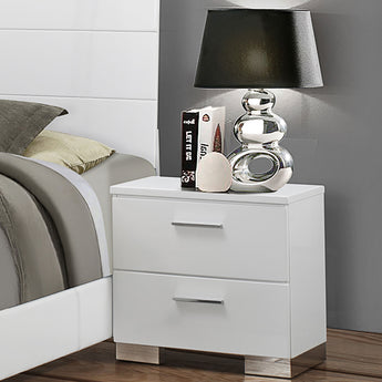 Felicity 2-Drawer Nightstand Glossy White - MartincFurniture