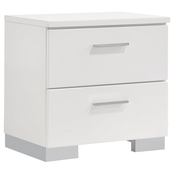 Felicity 2-Drawer Nightstand Glossy White - MartincFurniture