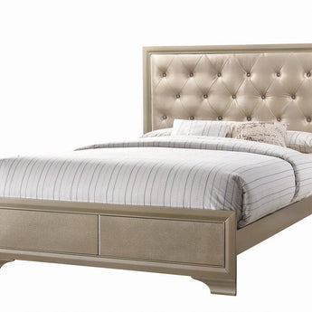 Beaumont Upholstered Queen Bed Champagne - MartincFurniture