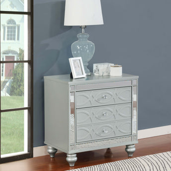 Gunnison 2-Drawer Nightstand Silver Metallic - MartincFurniture