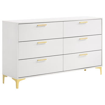 Kendall 6-Drawer Dresser White - MartincFurniture