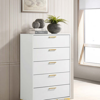 Kendall 5-Drawer Chest White - MartincFurniture