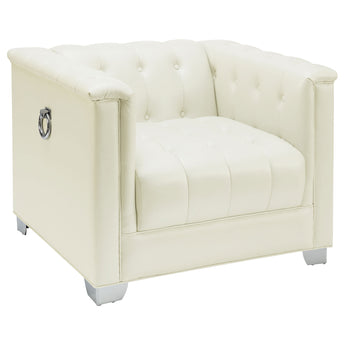 Chaviano Tufted Upholstered Chair Pearl White - MartincFurniture