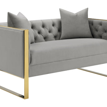 Eastbrook Tufted Back Loveseat Grey - MartincFurniture