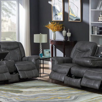 Conrad Upholstered Motion Loveseat Cool Grey - MartincFurniture