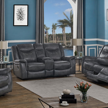 Conrad Upholstered Motion Loveseat Cool Grey - MartincFurniture