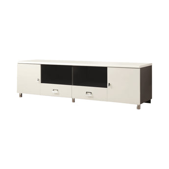 Burkett 2-Drawer TV Console White And Grey - MartincFurniture