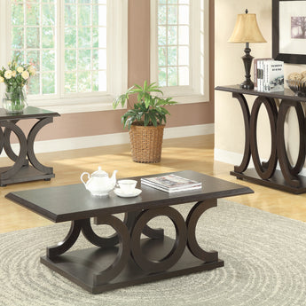Shelly C-Shaped Base End Table Cappuccino - MartincFurniture