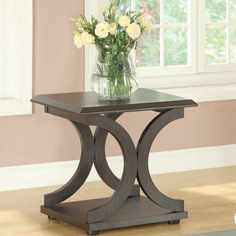 Shelly C-Shaped Base End Table Cappuccino - MartincFurniture
