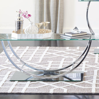 Danville U-Shaped Coffee Table Chrome - MartincFurniture