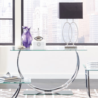 Danville U-Shaped Sofa Table Chrome - MartincFurniture