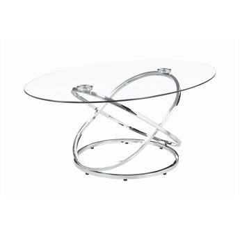 Warren Coffee Table Occasional Chrome And Clear - MartincFurniture
