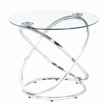 Warren End Table Occasional Chrome And Clear - MartincFurniture