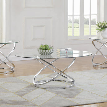 Warren End Table Occasional Chrome And Clear - MartincFurniture