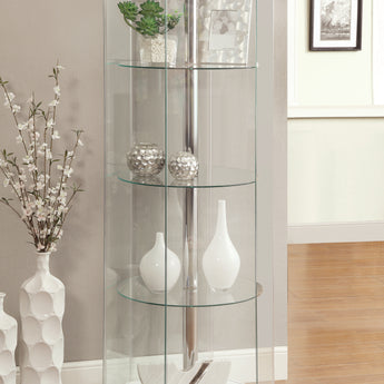 Zahavah 4-Shelf Hexagon Shaped Curio Cabinet White And Clear - MartincFurniture