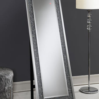 Carisi 22 x 61 Inch Faux Crystal LED Standing Mirror Silver