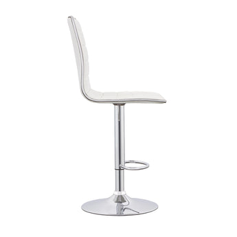 Ashbury Upholstered Adjustable Bar Stools White And Chrome - MartincFurniture