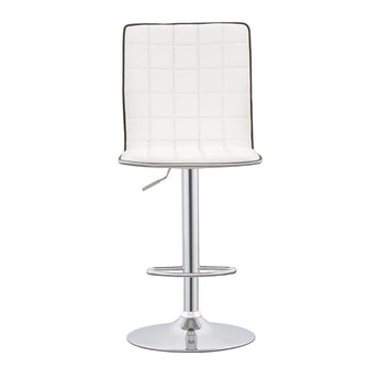 Ashbury Upholstered Adjustable Bar Stools White And Chrome - MartincFurniture
