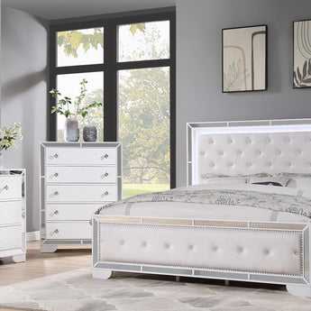 DEMI WHITE BEDROOM SET -B518