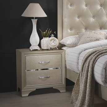 Beaumont 2-Drawer Rectangular Nightstand Champagne - MartincFurniture