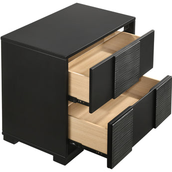 Blacktoft 2-Drawer Nightstand Black - MartincFurniture