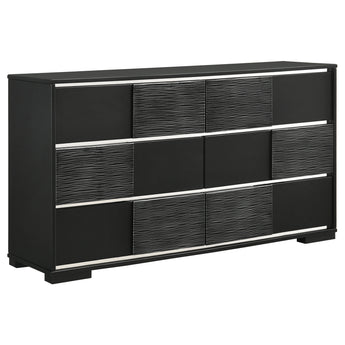 Blacktoft 6-Drawer Dresser Black - MartincFurniture