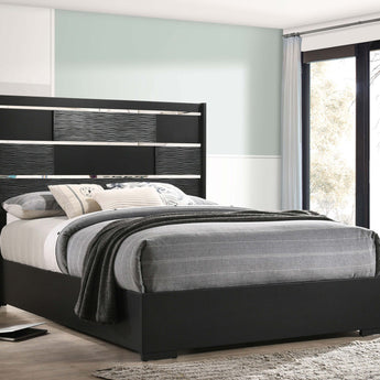 Blacktoft Queen Panel Bed Black - MartincFurniture