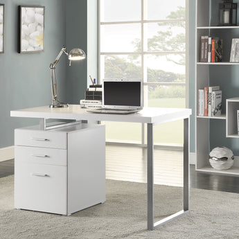 Brennan 3-Drawer Office Desk White - MartincFurniture