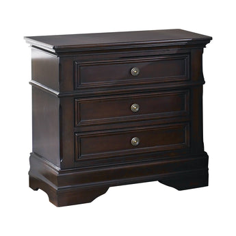 Cambridge 3-Drawer Rectangular Nightstand Cappuccino - MartincFurniture