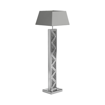 Carmen Geometric Base Floor Lamp Silver - MartincFurniture