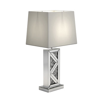 Carmen Geometric Base Table Lamp Silver - MartincFurniture