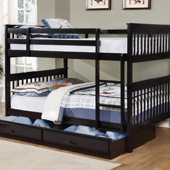 Chapman Twin Over Full Bunk Bed Black - MartincFurniture