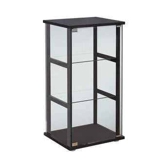 Cyclamen 3-Shelf Glass Curio Cabinet Black And Clear - MartincFurniture