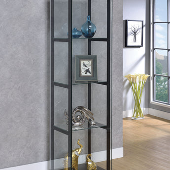 Cyclamen 4-Shelf Glass Curio Cabinet Black And Clear - MartincFurniture