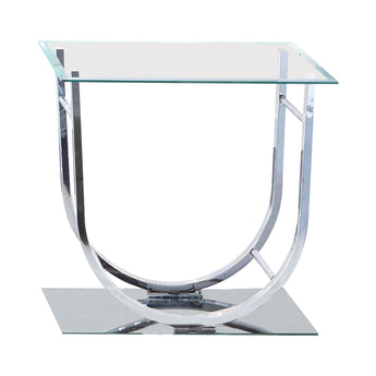 Danville U-Shaped End Table Chrome - MartincFurniture