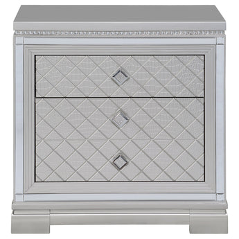Eleanor Rectangular 2-Drawer Nightstand Metallic - MartincFurniture