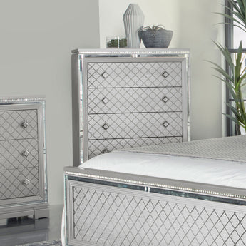Eleanor Rectangular 5-Drawer Chest Metallic - MartincFurniture