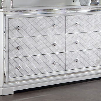 Eleanor Rectangular 6-Drawer Dresser White - MartincFurniture