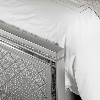 Eleanor Upholstered Tufted Bed Metallic Queen - MartincFurniture