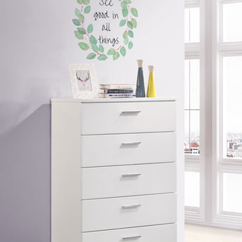 Felicity 5-Drawer Chest Glossy White - MartincFurniture