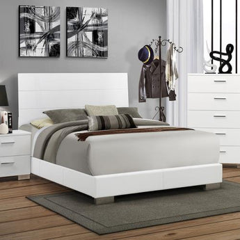 Felicity Queen Panel Bed Glossy White - MartincFurniture