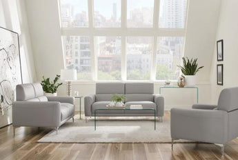 Glenmark Track Arm Upholstered Loveseat Taupe - MartincFurniture