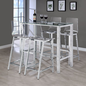 Juelia Bar Stools Chrome And Clear Acrylic - MartincFurniture